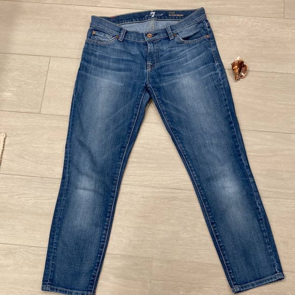 🌊EUC 7 For All Mankind Crop Roxanne Jeans Size 26🌊 - Picture 7 of 8